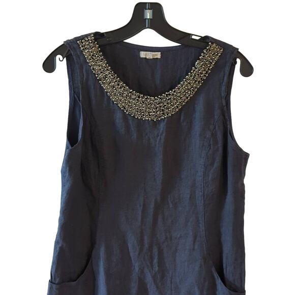 EUC Lina Tomei Linen Shift Dress, M - Picture 2 of 7